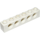 LEGO Vit Kloss 1 x 6 med Hål (3894)