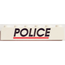 LEGO White Brick 1 x 6 with 'POLICE' with Red Line (3009 / 82924)