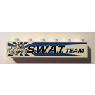 LEGO White Brick 1 x 6 with S.W.A.T. Team from Set 8211 Sticker (3009)