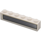 LEGO Weiß Backstein 1 x 6 mit Silber Gitter Aufkleber (3009)