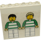 LEGO Weiß Backstein 1 x 6 x 5 mit Football Players Aufkleber (3754)