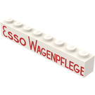 LEGO White Brick 1 x 8 with "ESSO WAGENPFLEGE" (3008)