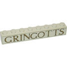 LEGO White Brick 1 x 8 with GRINGOTTS Pattern (3008 / 42227)