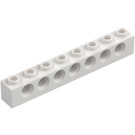 LEGO Bílá Kostka 1 x 8 s otvory (3702)