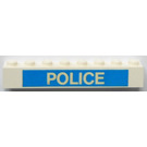 LEGO Wit Steen 1 x 8 met 'Politie' Sticker (3008)