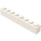 LEGO Blanco Ladrillo 1 x 8 sin tubos inferiores con soporte transversal