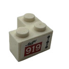 LEGO Wit Steen 2 x 2 Hoek met 'WEC' en '919' (Model Rechtsaf) Sticker (2357)