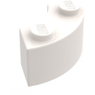 LEGO White Brick 2 x 2 Round Corner without Stud Notches (3063)