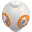 LEGO Bílá Kostka 2 x 2 Kolo Sphere s BB-8 Vzor (23723 / 34463)