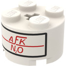 LEGO Weiß Backstein 2 x 2 Runden mit Chemical Formula for Nitrous Oxide „AFK N2O“ Aufkleber (3941)