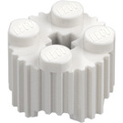 LEGO White Brick 2 x 2 Round with Grille (92947)