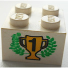 LEGO Weiß Backstein 2 x 2 mit 1st Place Trophy und Laurels (3003)