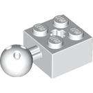 LEGO Wit Steen 2 x 2 met Kogelgewricht en Axlehole met gaten in bal (57909)