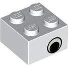 LEGO Weiß Backstein 2 x 2 mit Schwarz Eye auf Both Sides (3003 / 81508)