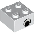 LEGO Blanco Ladrillo 2 x 2 con Negro Ojo en Both Lados (3003 / 81508)