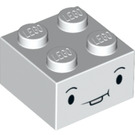 LEGO Weiß Backstein 2 x 2 mit Cloud Gesicht (3003 / 38751)