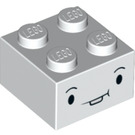 LEGO Vit Kloss 2 x 2 med Cloud Ansikte (3003 / 38751)