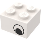 LEGO White Brick 2 x 2 with Eyes (Offset) without Dot on Pupil (81910 / 81912)