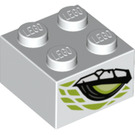 LEGO blanc Brique 2 x 2 avec Green Eye (3003 / 67985)