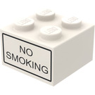 LEGO Weiß Backstein 2 x 2 mit "NO SMOKING" Stickers from Set 6375-2 (3003)