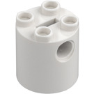 LEGO White Brick 2 x 2 x 2 Round with Bottom Axle Holder 'x' Shape '+' Orientation (30361)