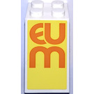 LEGO Wit Steen 2 x 2 x 3 met Eum Part of Museum Sticker (30145)