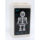LEGO Wit Steen 2 x 2 x 3 met Skelet X-ray Sticker (30145)