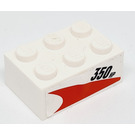 LEGO Weiß Backstein 2 x 3 mit '350 HP' (Recht) Aufkleber (3002)