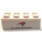 LEGO Weiß Backstein 2 x 4 mit McLaren Mercedes Aufkleber (3001)