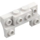 LEGO Bílá Kostka 2 x 4 x 0.7 s Přední Cvočky a tenké boční klenby (14520)