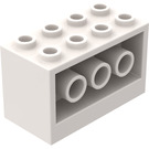 LEGO Weiß Stein 2 x 4 x 2 mit Löcher auf Seiten (6061)