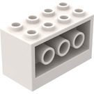 LEGO Wit Steen 2 x 4 x 2 met Gaten Aan Sides (6061)