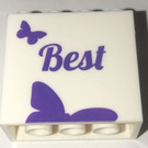 LEGO White Brick 2 x 4 x 3 with 'best' and Friends Logo (30144)
