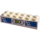 LEGO Wit Steen 2 x 6 met Battery en Solar Panels Sticker (2456)