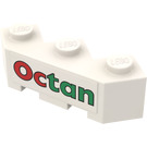 LEGO White Brick 3 x 3 Facet with Octan Sticker (2462)
