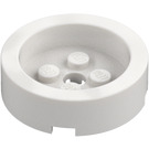 LEGO Vit Kloss 4 x 4 Runda med Recessed Centrum (68325)