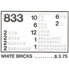 LEGO White Bricks Parts Pack Set 833