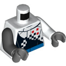 LEGO White Buggy Driver Minifig Torso (973 / 76382)