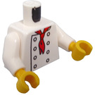 LEGO Weiß Chef Minifigur Torso ohne Hemdfalten (973 / 76382)