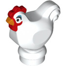 LEGO Bianco Gallina con Eyelashes (Base stretta) (95342 / 99576)