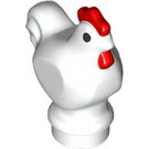 LEGO White Chicken with Red (Wide Base) (1413 / 103915)