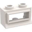 LEGO White Classic Window 1 x 2 x 1 Long Sill, No Glass