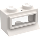 LEGO White Classic Window 1 x 2 x 1 with Extended Lip, Solid Studs, Fixed Glass