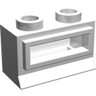 레고 하얀색 Classic 창문 1 x 2 x 1 이동식 유리 포함