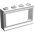 LEGO Weiß Classic Fenster 1 x 4 x 2 mit Kurz Sill