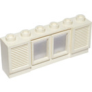 LEGO White Classic Window 1 x 6 x 2 with 2 Panes and Shutters Short Lip