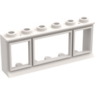 LEGO Wit Classic Venster 1 x 6 x 2 met Verlengde lip en met glas (645)