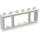 LEGO blanc Classic Fenêtre 1 x 6 x 2 avec base allongée et avec verre (645)
