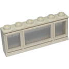 LEGO hvid Classic Vindue 1 x 6 x 2 med hule knops og glas