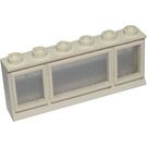 LEGO Weiß Classic Fenster 1 x 6 x 2 mit hohlen Bolzen und Glas